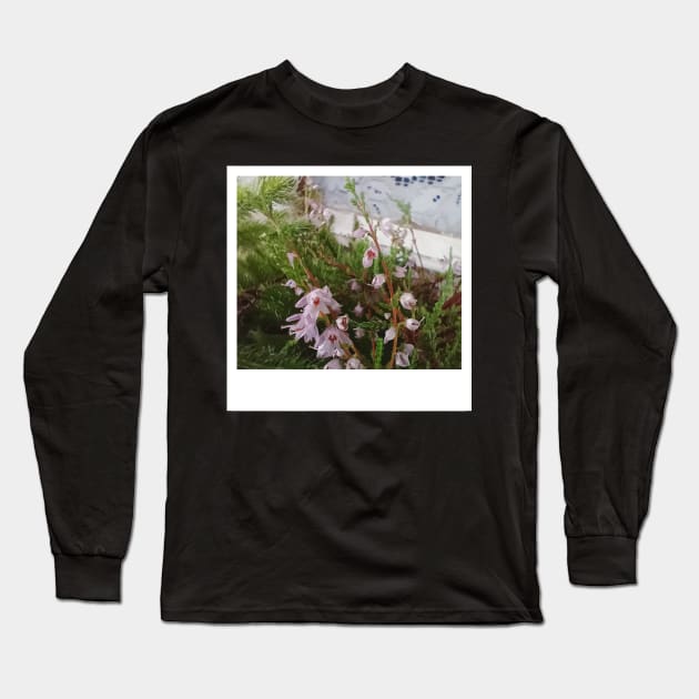 an old photo of a flower taken with an instant print camera Long Sleeve T-Shirt by ArinaAvdeeva